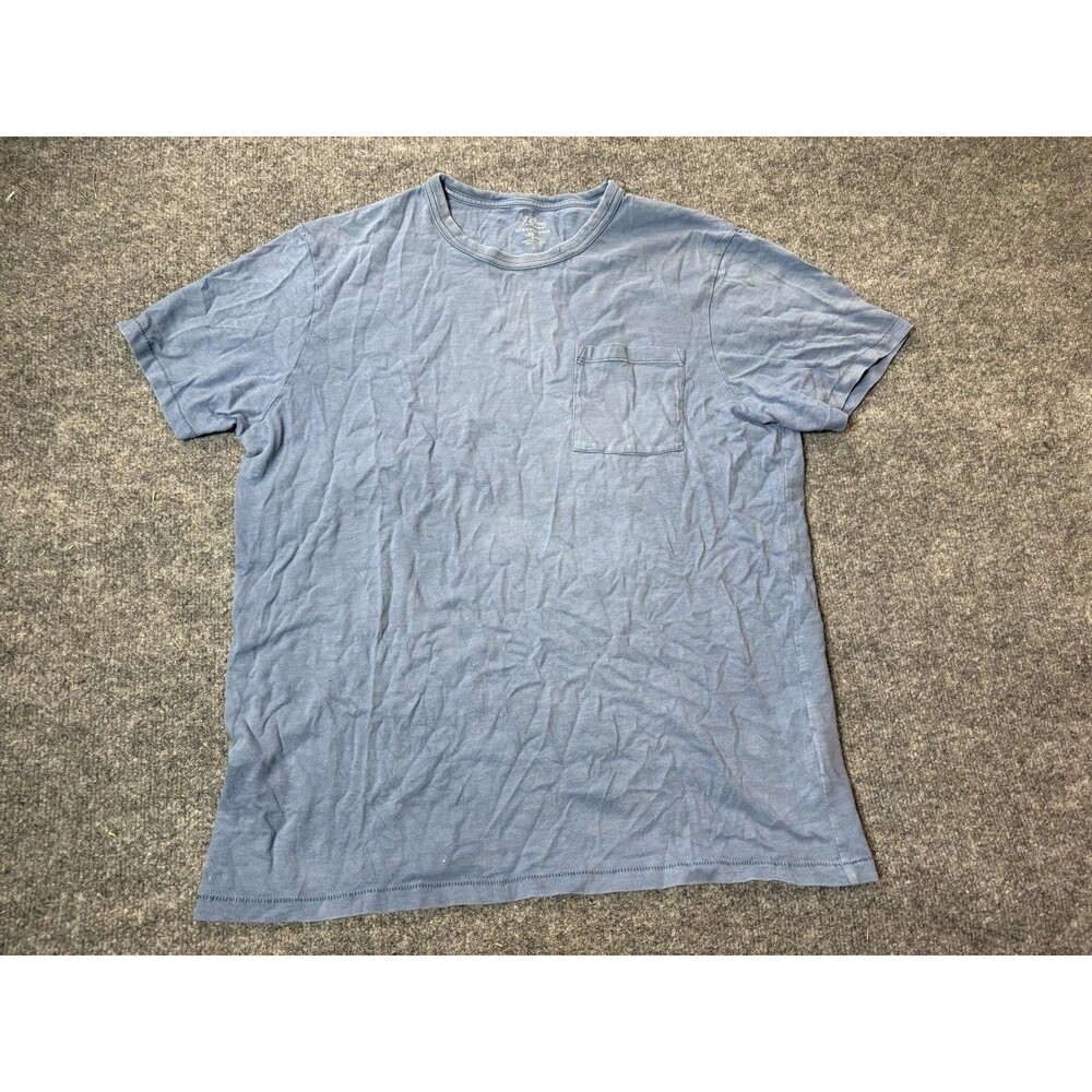 J.CREW Shirt Mens L Blue Short Sleeve Pocket Garment-Dyed Tagless Cotton Tee